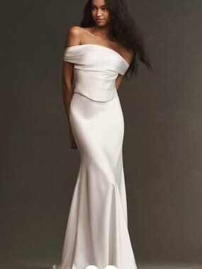 Anthropologie Wedding Watters Donovan Satin Corset and Skirt Size 2